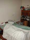 Caroline demonstrating how the bed works