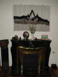 Fireplace mantle and decorations