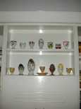 Decorated egg display over stove