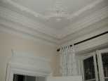 Plaster details on ceiling and moldings