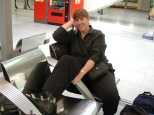 Caroline waits for the TGV at CDG