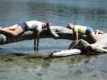 Laura and Janel are bumps on a log