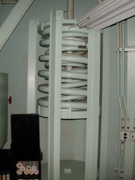 One of the room's four shock absorbers