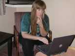 Caroline checks email in the AM