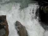 Closeup of the top of the falls