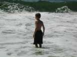 Jake is still a little tentative about the waves