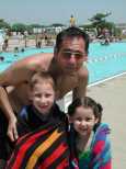 Mitch, Jake, and Lauren at the pool