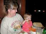 Brin learns to use a fork, sort of