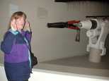 Caroline makes like a whale on the wrong end of the cannon
