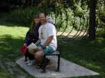 Caroline and I on the Eyelash Bench