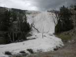 Snow white deposit cascade