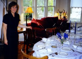 Lisa sets a lovely table